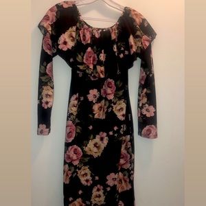Black dress with flowers